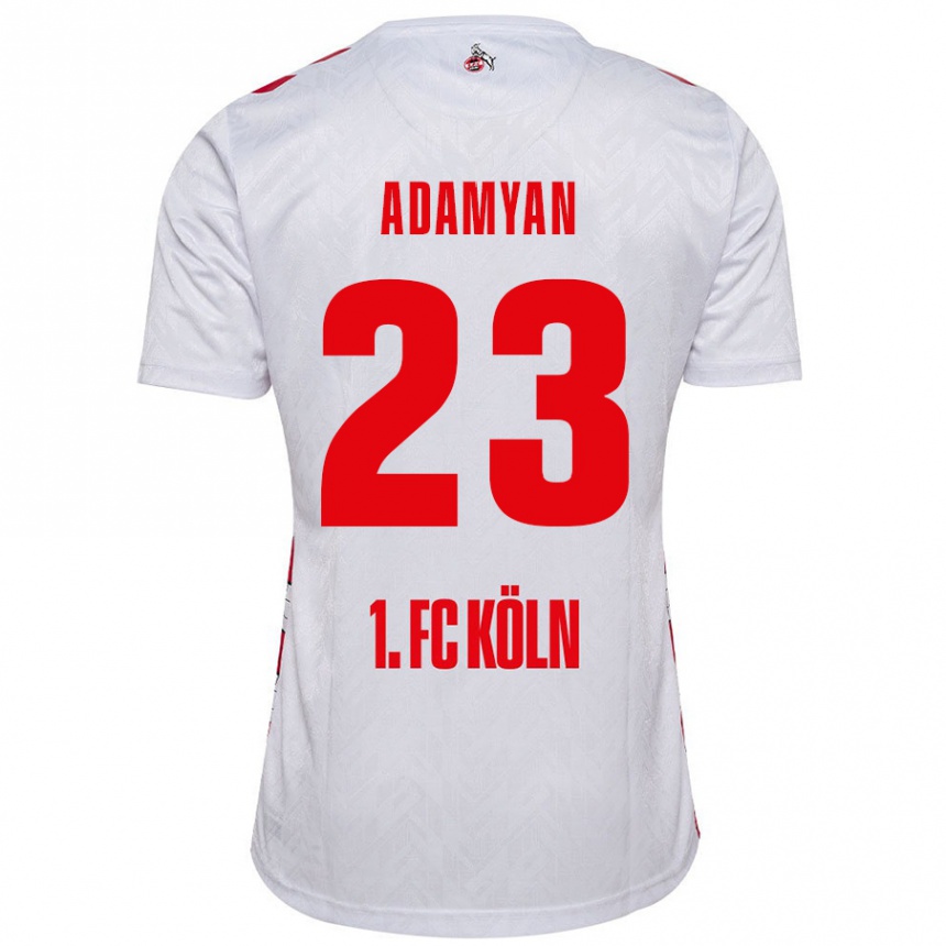 Kids Football Sargis Adamyan #23 White Red Home Jersey 2024/25 T-Shirt Canada