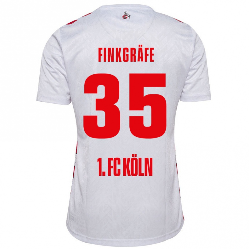 Kids Football Max Finkgräfe #35 White Red Home Jersey 2024/25 T-Shirt Canada