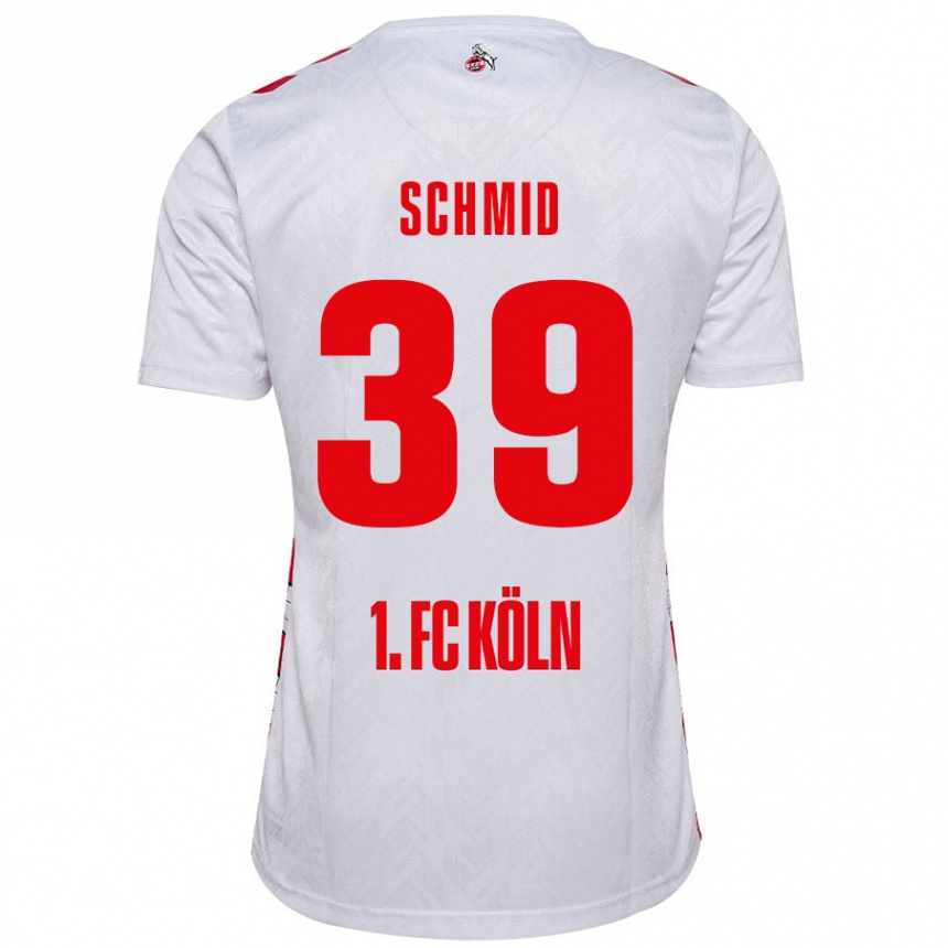 Kids Football Maximilian Schmid #39 White Red Home Jersey 2024/25 T-Shirt Canada