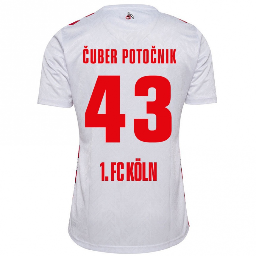 Kids Football Jaka Cuber Potocnik #43 White Red Home Jersey 2024/25 T-Shirt Canada