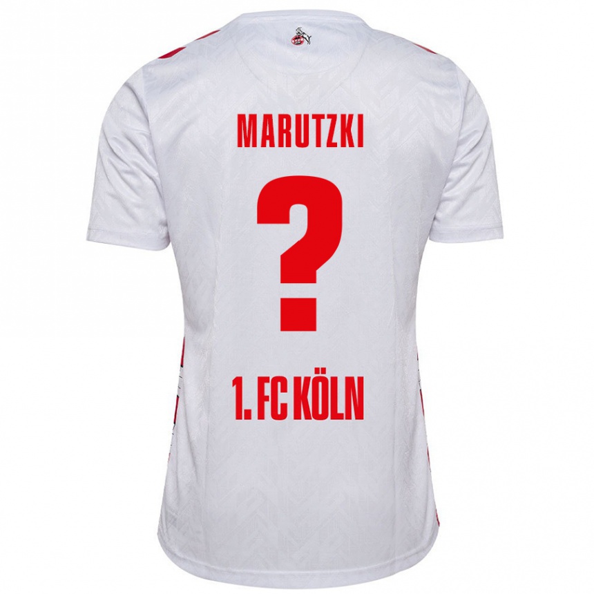 Kids Football Mikolaj Marutzki #0 White Red Home Jersey 2024/25 T-Shirt Canada