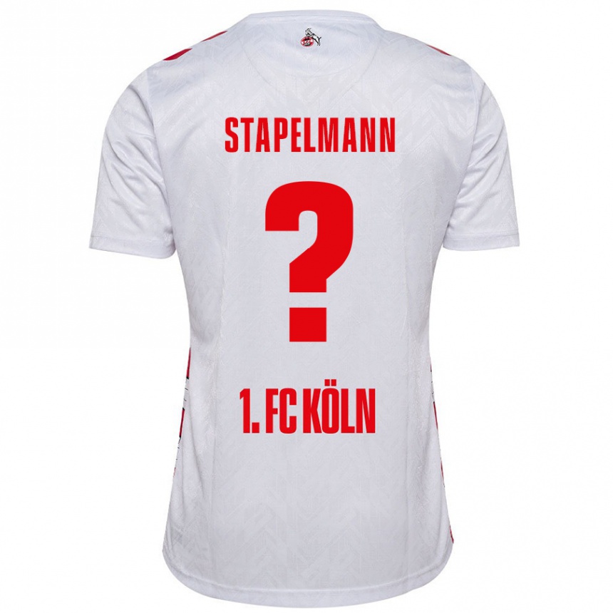 Kids Football Luis Stapelmann #0 White Red Home Jersey 2024/25 T-Shirt Canada