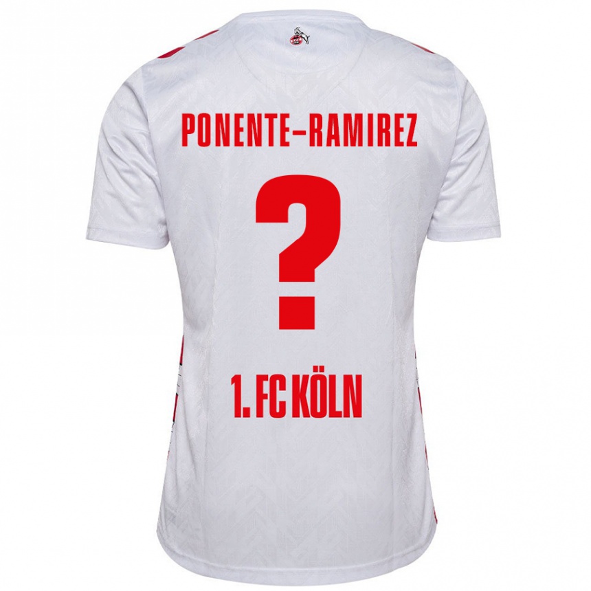 Kids Football Jason Ponente-Ramirez #0 White Red Home Jersey 2024/25 T-Shirt Canada