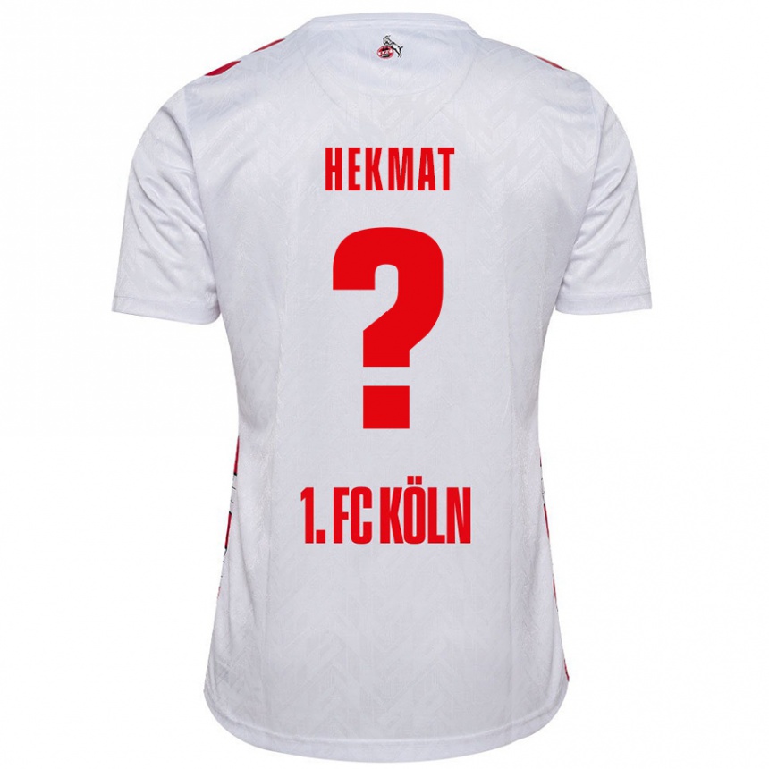 Kids Football Kian Hekmat #0 White Red Home Jersey 2024/25 T-Shirt Canada