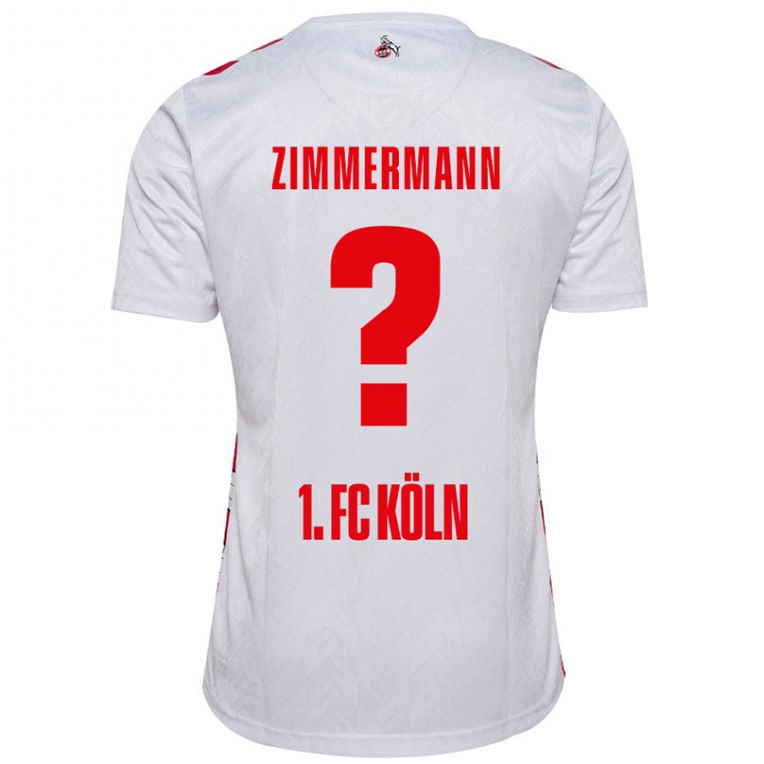 Kids Football Nick Zimmermann #0 White Red Home Jersey 2024/25 T-Shirt Canada