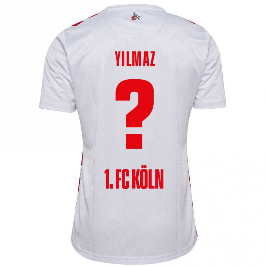 Kids Football Abdul-Malik Yilmaz #0 White Red Home Jersey 2024/25 T-Shirt Canada