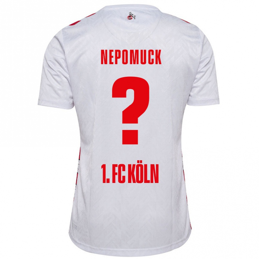 Kids Football Simon Nepomuck #0 White Red Home Jersey 2024/25 T-Shirt Canada