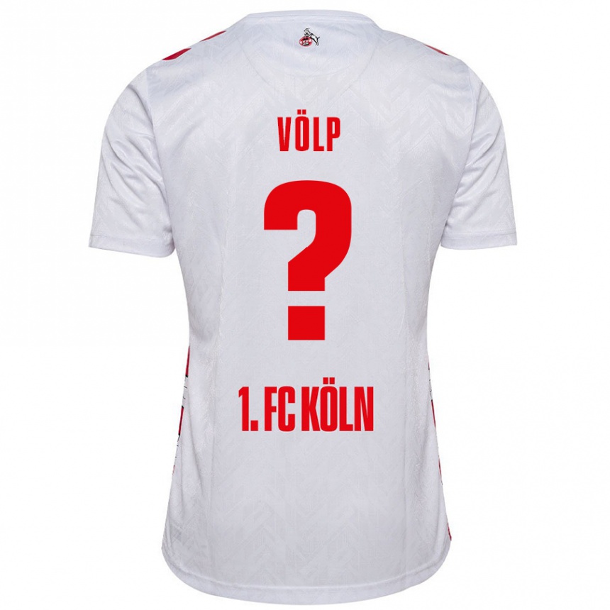 Kids Football Lennard Völp #0 White Red Home Jersey 2024/25 T-Shirt Canada