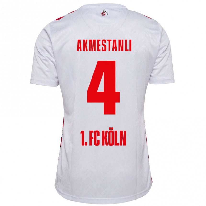 Kids Football Teoman Akmestanli #4 White Red Home Jersey 2024/25 T-Shirt Canada