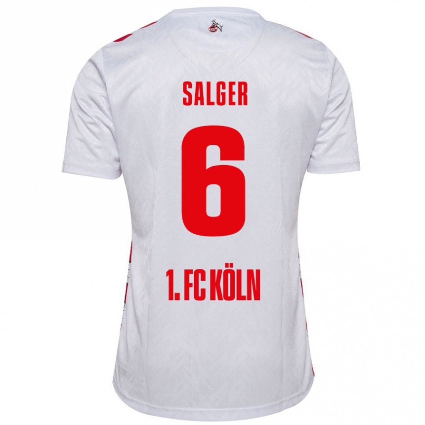 Kids Football Stephan Salger #6 White Red Home Jersey 2024/25 T-Shirt Canada