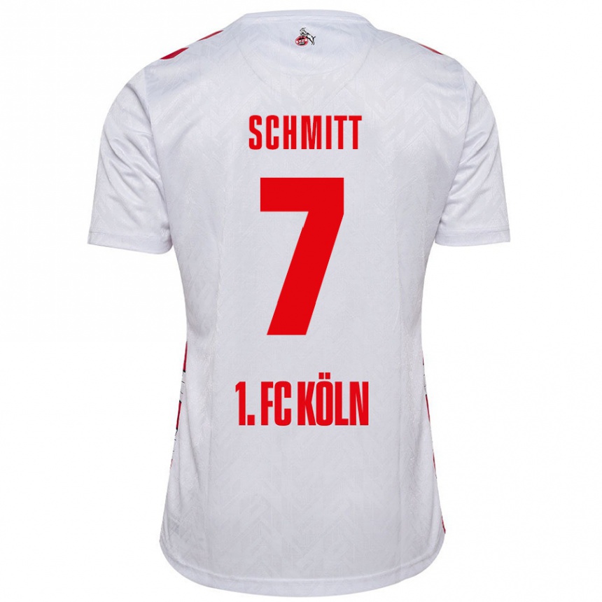 Kids Football Oliver Schmitt #7 White Red Home Jersey 2024/25 T-Shirt Canada