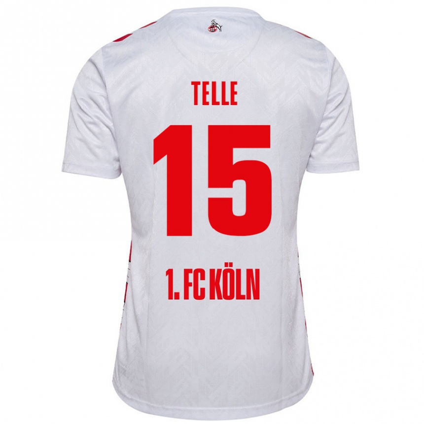 Kids Football Neo Telle #15 White Red Home Jersey 2024/25 T-Shirt Canada