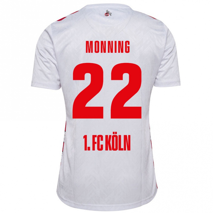 Kids Football Marlon Monning #22 White Red Home Jersey 2024/25 T-Shirt Canada