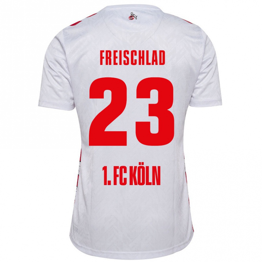 Kids Football Yannick Freischlad #23 White Red Home Jersey 2024/25 T-Shirt Canada