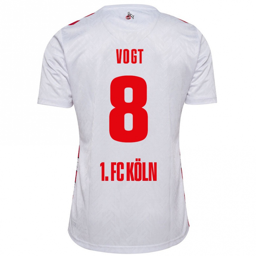 Kids Football Laura Vogt #8 White Red Home Jersey 2024/25 T-Shirt Canada