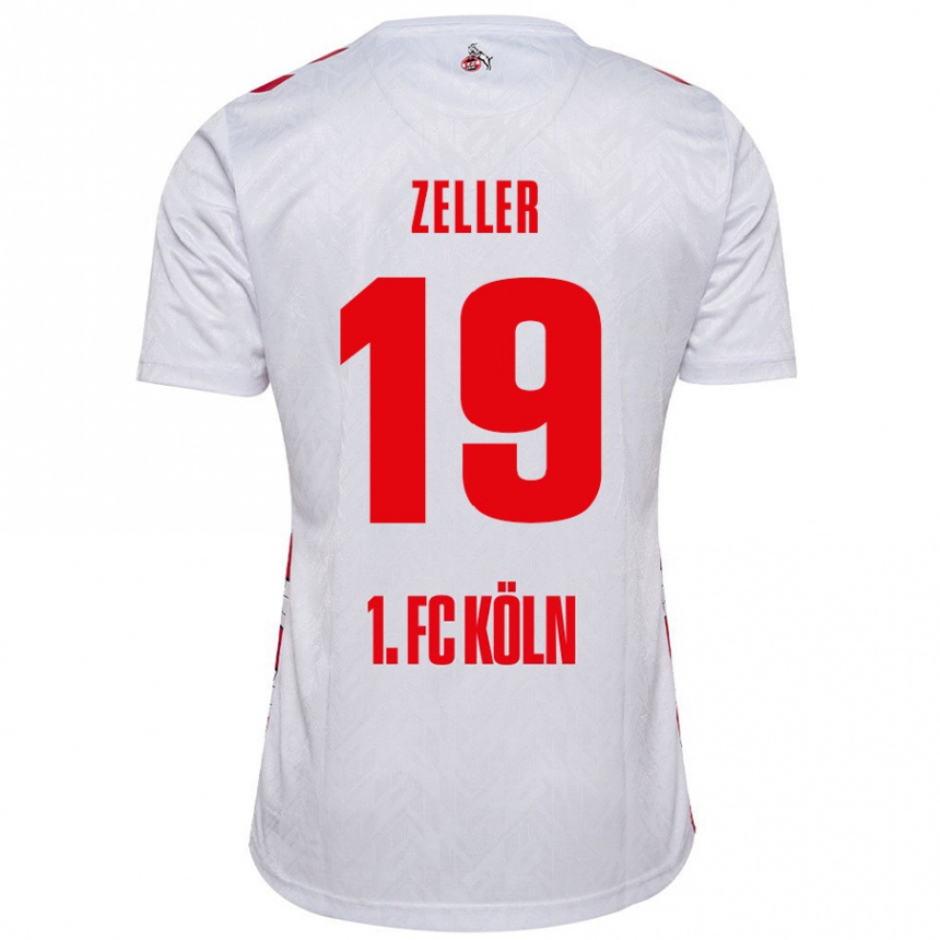 Kids Football Dóra Zeller #19 White Red Home Jersey 2024/25 T-Shirt Canada