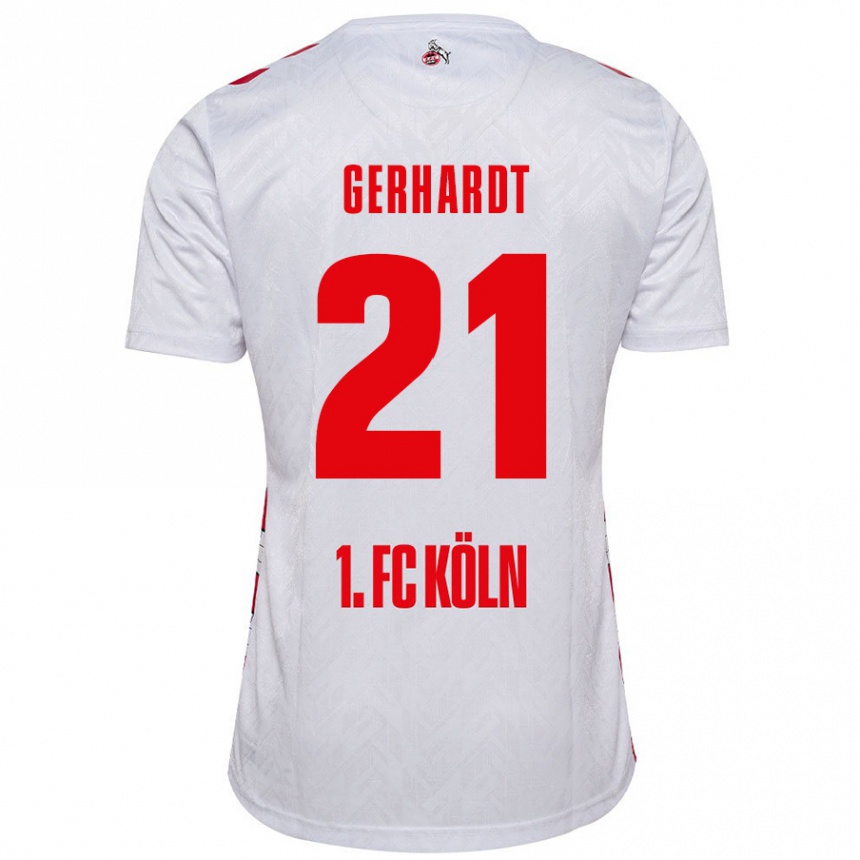 Kids Football Anna Gerhardt #21 White Red Home Jersey 2024/25 T-Shirt Canada