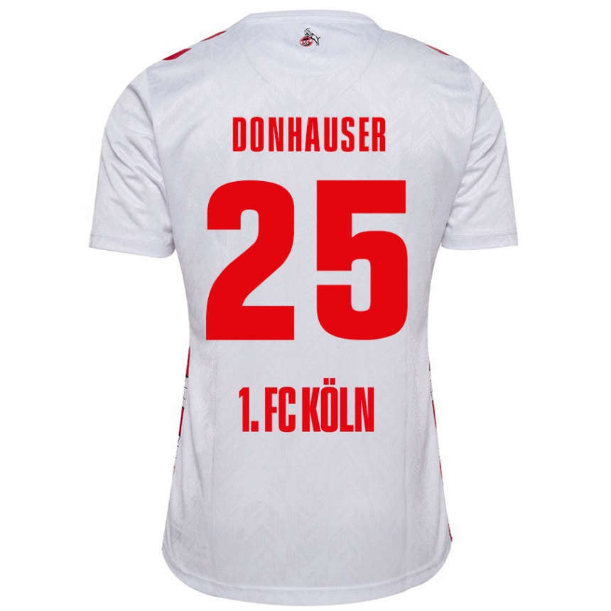 Kids Football Laura Donhauser #25 White Red Home Jersey 2024/25 T-Shirt Canada