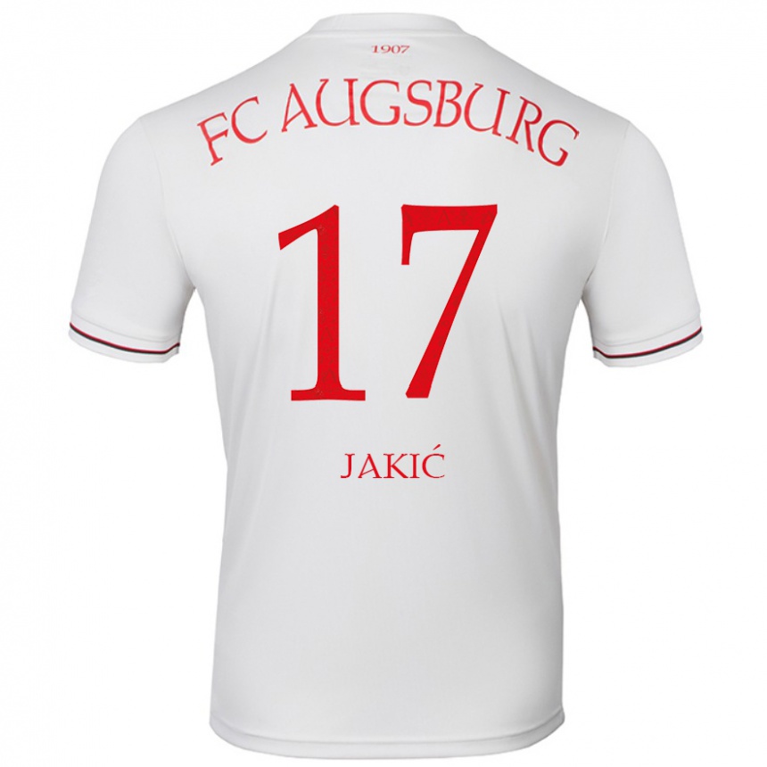 Kids Football Kristijan Jakic #17 White Home Jersey 2024/25 T-Shirt Canada