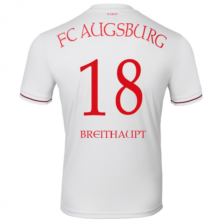 Kids Football Tim Breithaupt #18 White Home Jersey 2024/25 T-Shirt Canada