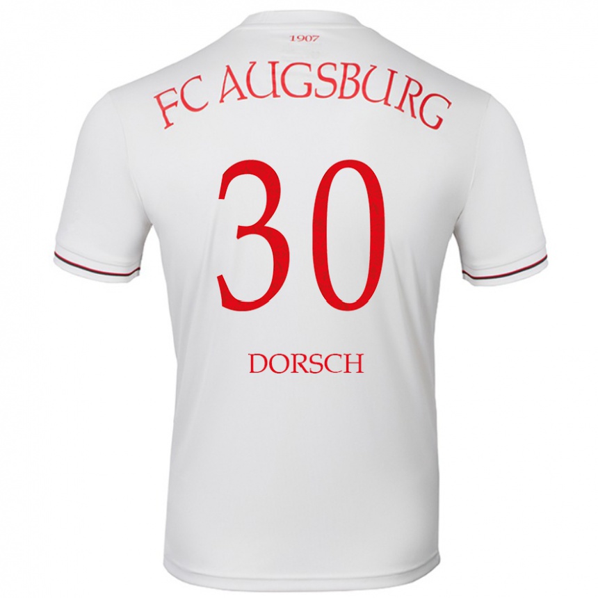 Kids Football Niklas Dorsch #30 White Home Jersey 2024/25 T-Shirt Canada