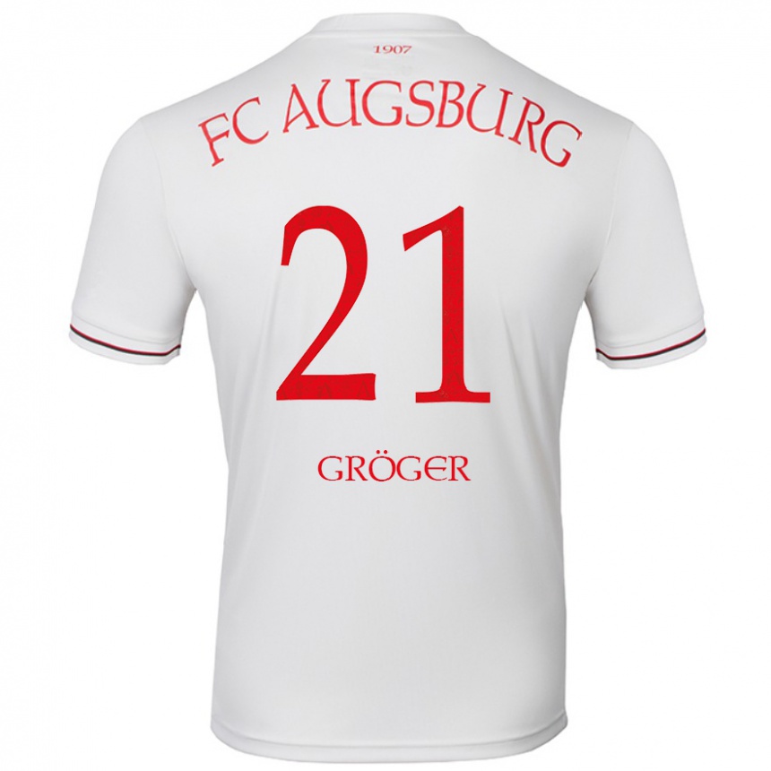 Kids Football Elias Gröger #21 White Home Jersey 2024/25 T-Shirt Canada