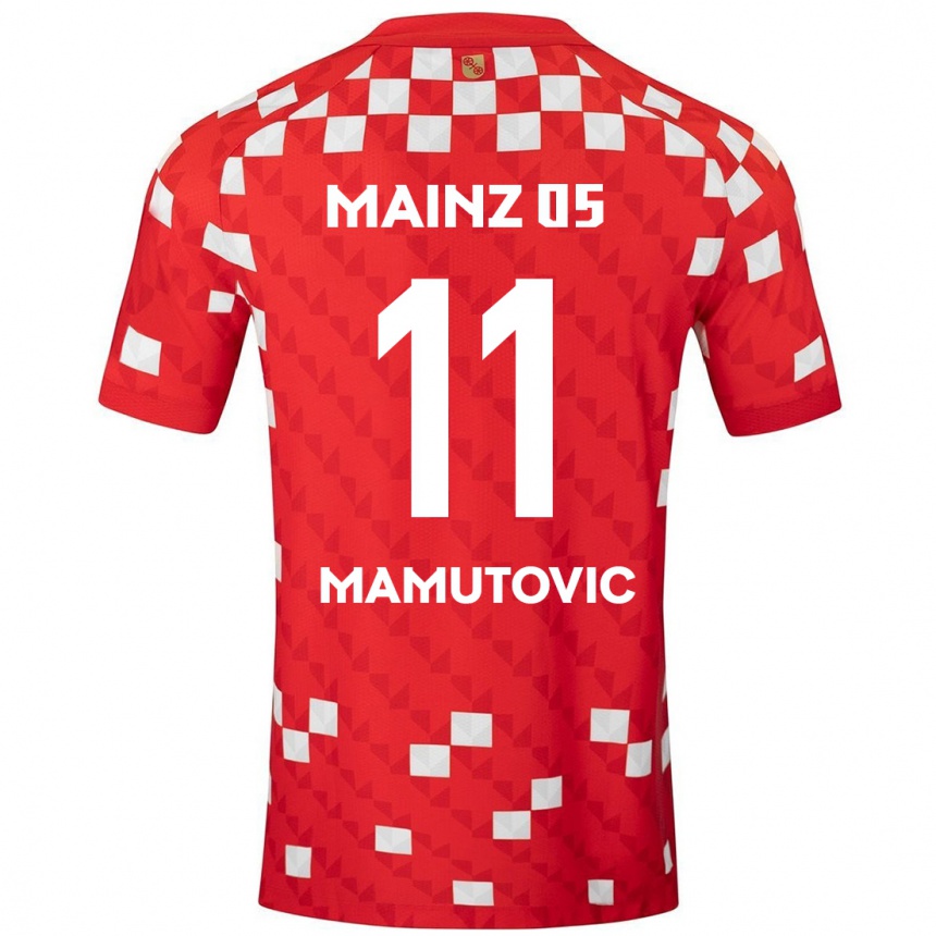 Enfant Football Maillot David Mamutovic #11 Blanc Rouge Tenues Domicile 2024/25 Canada