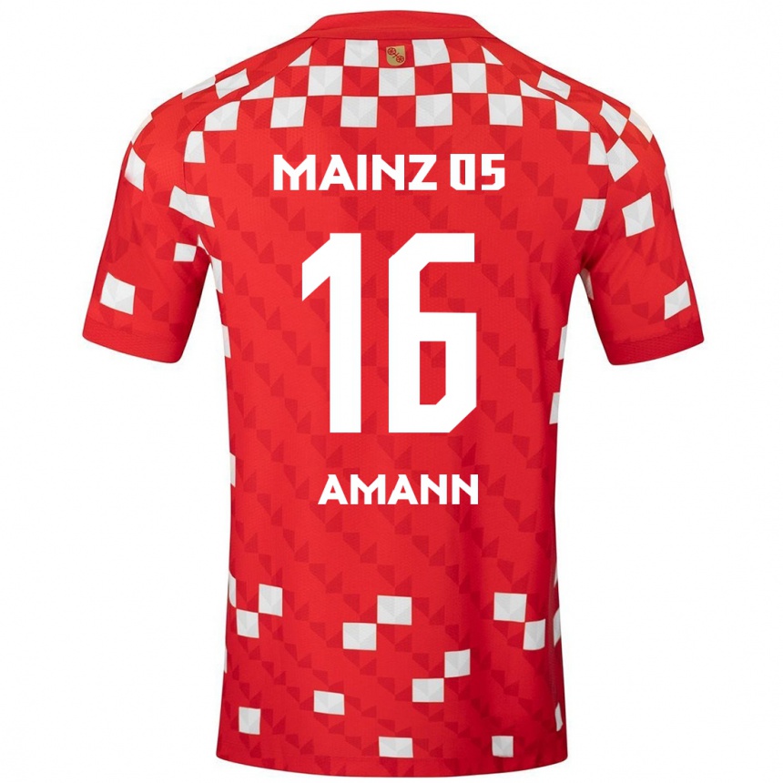 Enfant Football Maillot Jason Amann #16 Blanc Rouge Tenues Domicile 2024/25 Canada