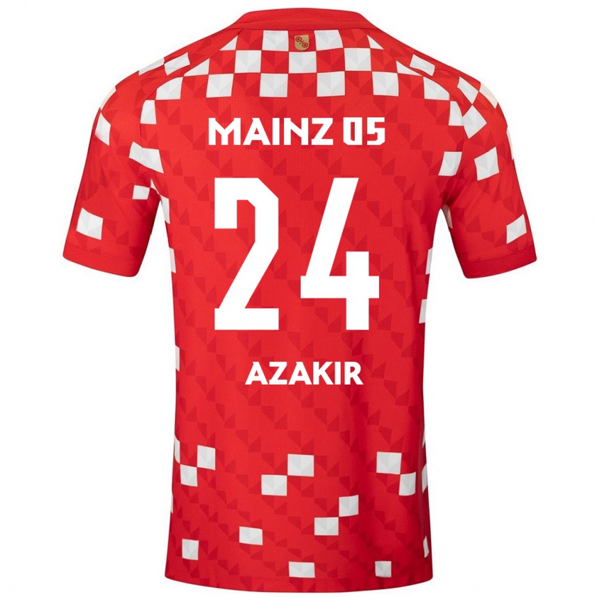 Enfant Football Maillot Dennis Azakir #24 Blanc Rouge Tenues Domicile 2024/25 Canada