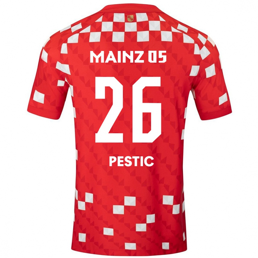 Enfant Football Maillot Dominik Pestic #26 Blanc Rouge Tenues Domicile 2024/25 Canada