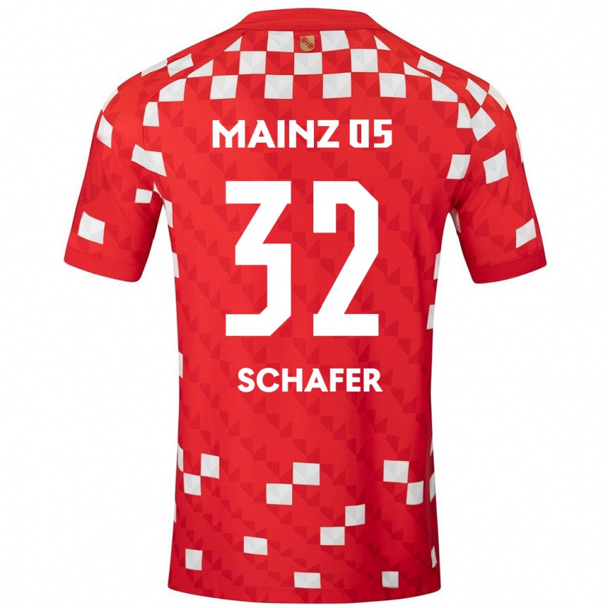 Kids Football Ann-Christin Schäfer #32 White Red Home Jersey 2024/25 T-Shirt Canada