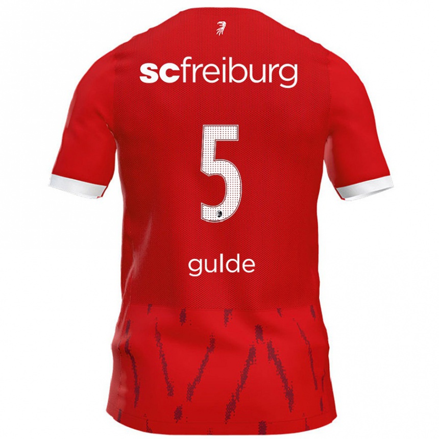 Kids Football Manuel Gulde #5 Red Home Jersey 2024/25 T-Shirt Canada