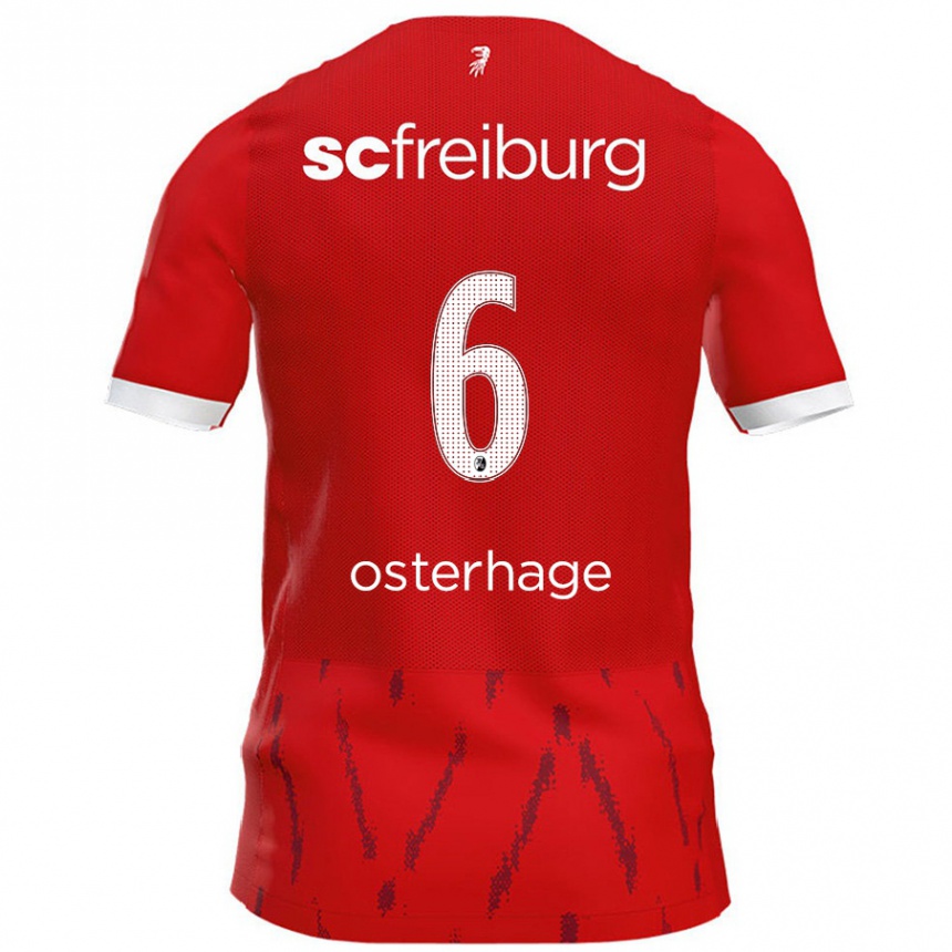 Kids Football Patrick Osterhage #6 Red Home Jersey 2024/25 T-Shirt Canada