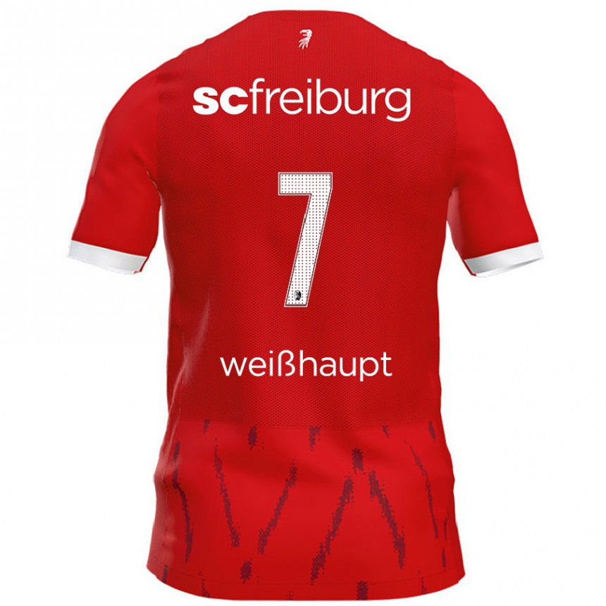 Kids Football Noah Weißhaupt #7 Red Home Jersey 2024/25 T-Shirt Canada