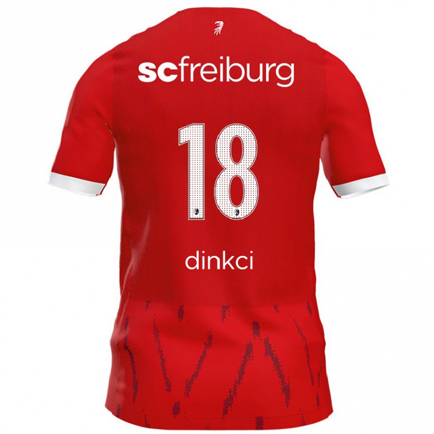 Kids Football Eren Dinkci #18 Red Home Jersey 2024/25 T-Shirt Canada