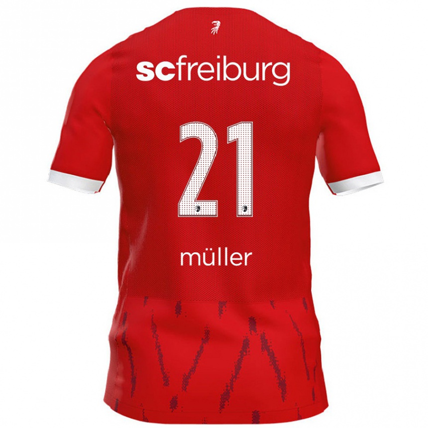 Kids Football Florian Müller #21 Red Home Jersey 2024/25 T-Shirt Canada