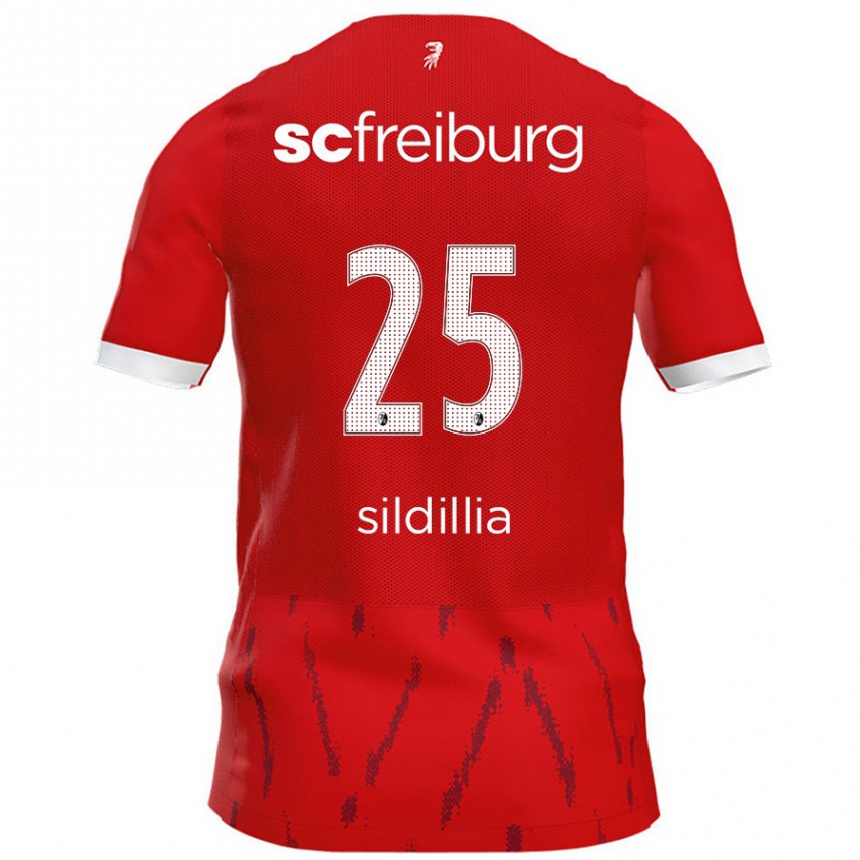 Kids Football Kiliann Sildillia #25 Red Home Jersey 2024/25 T-Shirt Canada