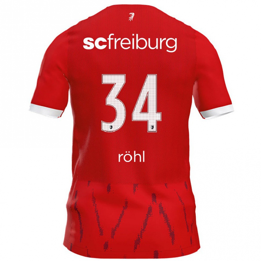 Kids Football Merlin Röhl #34 Red Home Jersey 2024/25 T-Shirt Canada