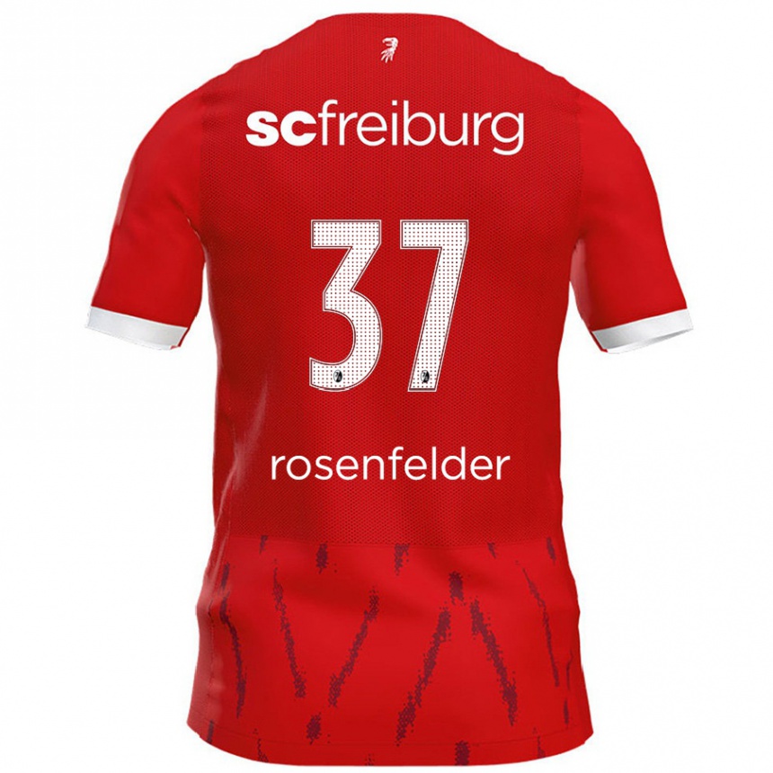 Kids Football Max Rosenfelder #37 Red Home Jersey 2024/25 T-Shirt Canada