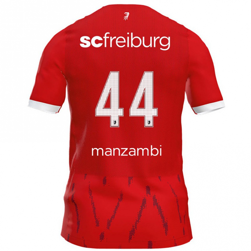 Kids Football Johan Manzambi #44 Red Home Jersey 2024/25 T-Shirt Canada