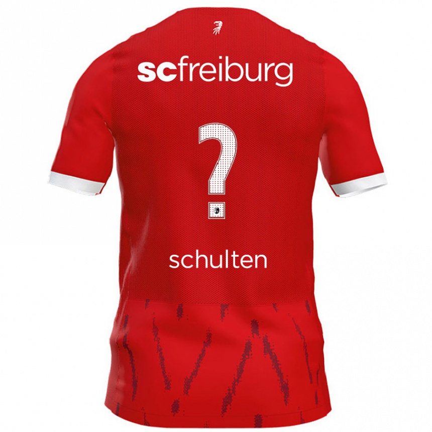 Kids Football Luca Schulten #0 Red Home Jersey 2024/25 T-Shirt Canada