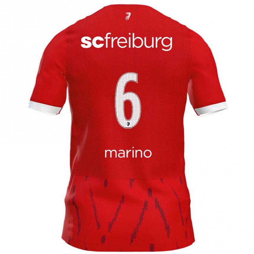 Kids Football Luca Marino #6 Red Home Jersey 2024/25 T-Shirt Canada