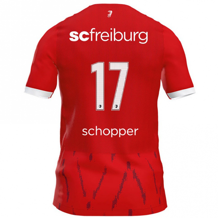 Kids Football David Schopper #17 Red Home Jersey 2024/25 T-Shirt Canada