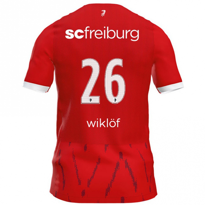 Kids Football Oscar Wiklöf #26 Red Home Jersey 2024/25 T-Shirt Canada