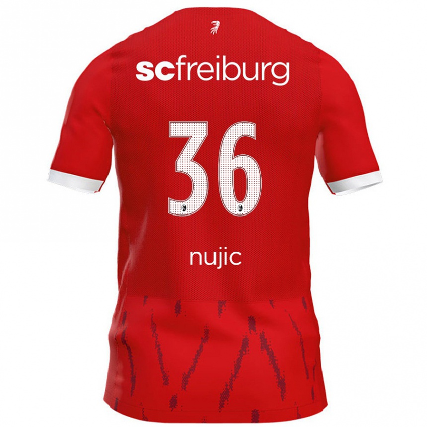 Kids Football Luka Nujic #36 Red Home Jersey 2024/25 T-Shirt Canada