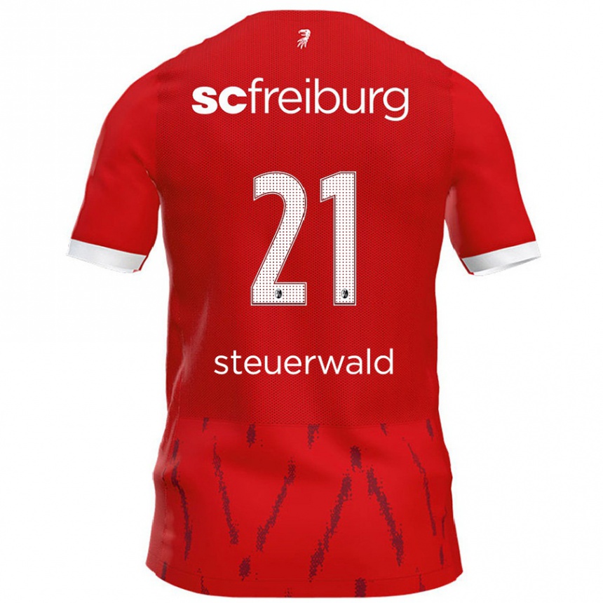 Kids Football Samantha Steuerwald #21 Red Home Jersey 2024/25 T-Shirt Canada