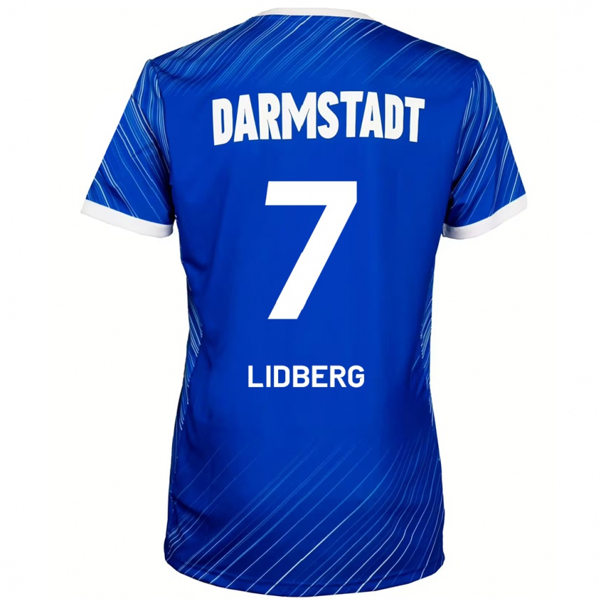 Kids Football Isac Lidberg #7 Blue White Home Jersey 2024/25 T-Shirt Canada