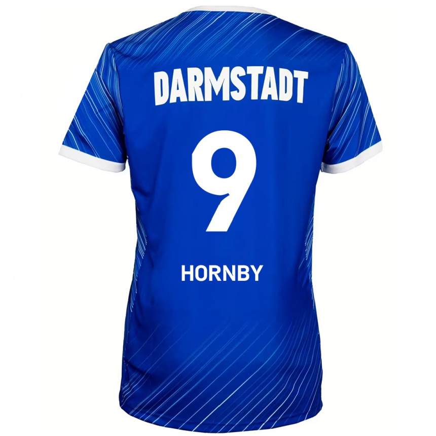 Kids Football Fraser Hornby #9 Blue White Home Jersey 2024/25 T-Shirt Canada