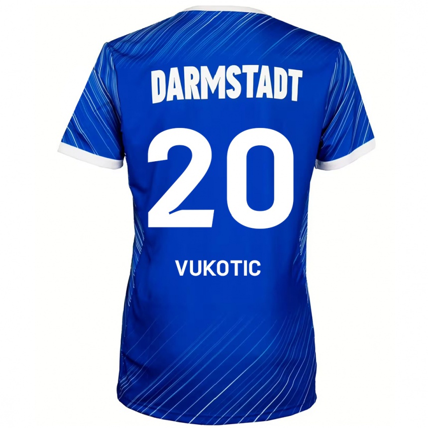 Kids Football Aleksandar Vukotic #20 Blue White Home Jersey 2024/25 T-Shirt Canada