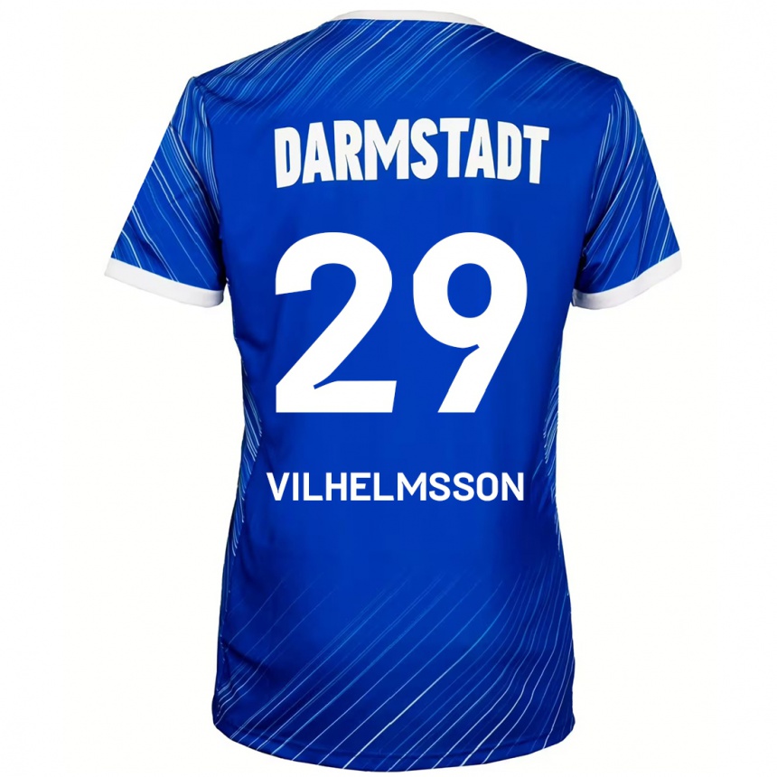 Kids Football Oscar Vilhelmsson #29 Blue White Home Jersey 2024/25 T-Shirt Canada